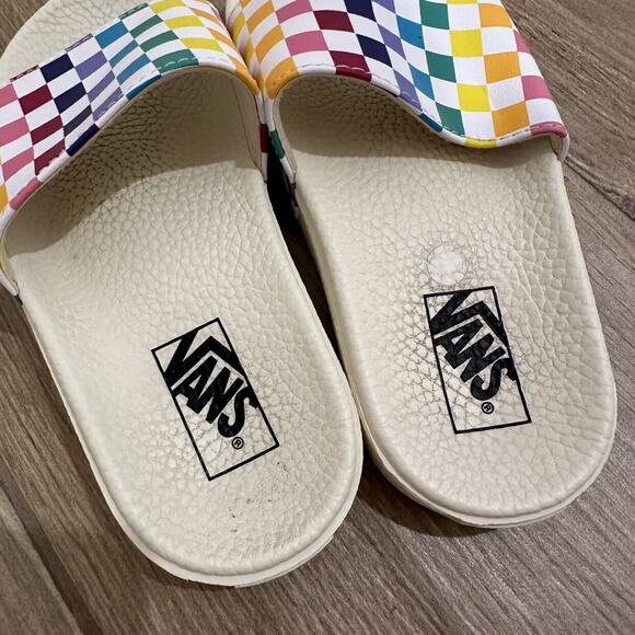 Vans Rainbow Checkers Slides Sandals - Picture 8 of 10